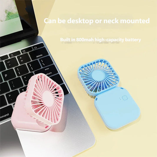 Mini Portable Folding & Hanging Neck Fan With 3 Speeds And USB Charging