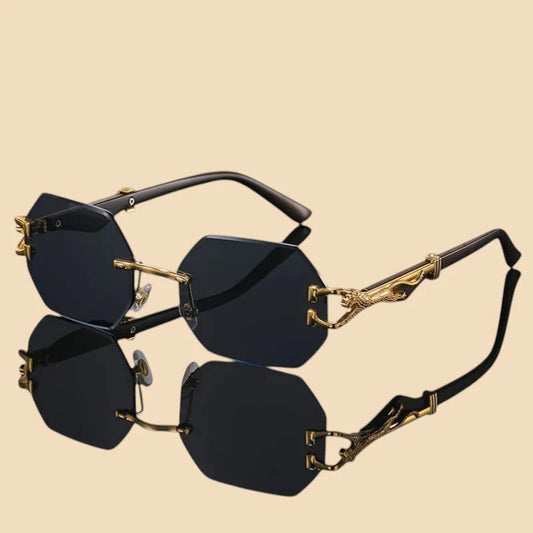 Sleek Designer Rimless Sunglasses With UV400 Protection