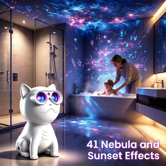 Cat Shaped Galaxy Projecting Night Light For Kids