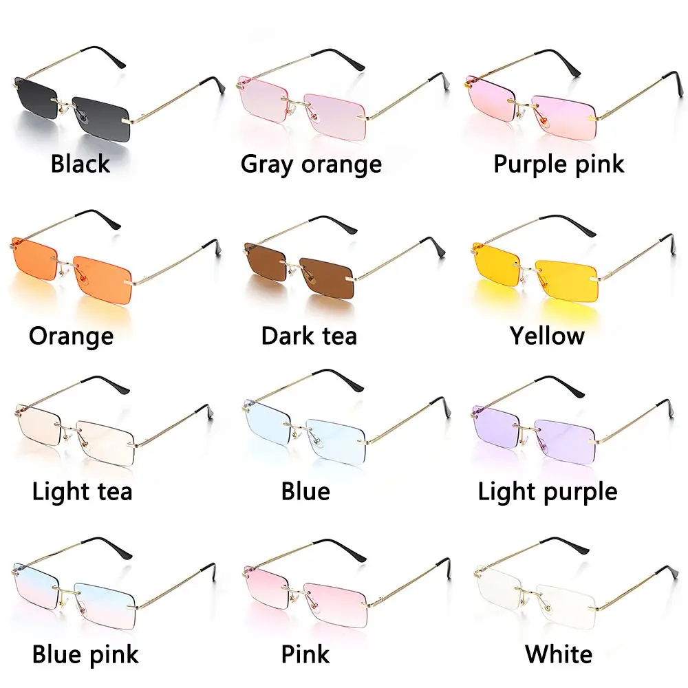 Trendy Rimless Gradient Sunglasses For Women
