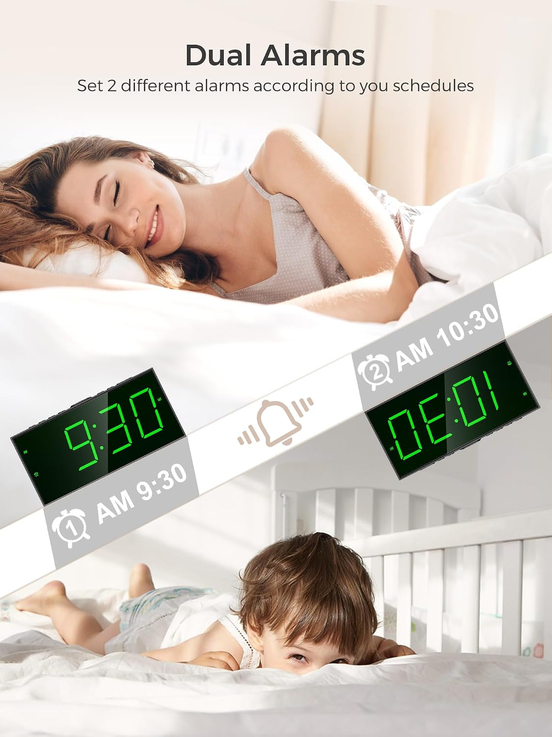 Digital Alarm Clock With USB Charger