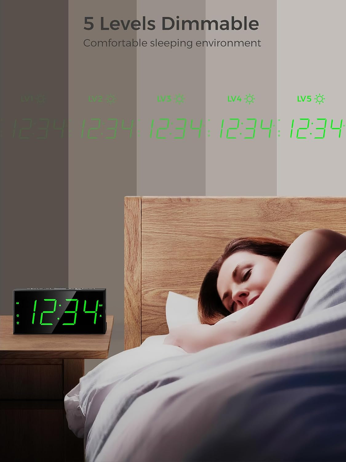 Digital Alarm Clock With USB Charger