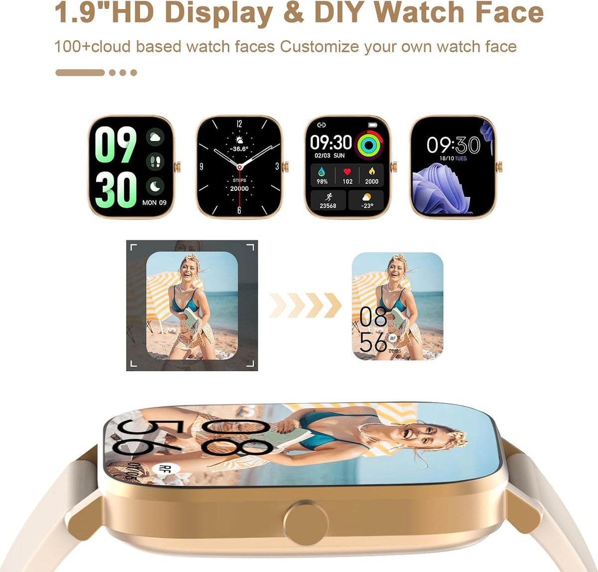 Waterproof Unisex Bluetooth Smart Watch
