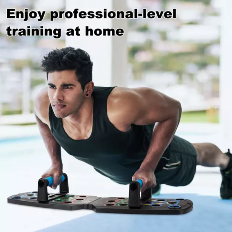 Adjustable Push-Up Board Setup For Exercising