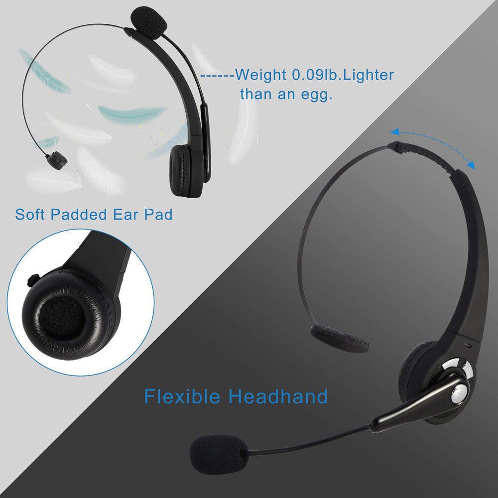 Advanced One-Ear Wireless Bluetooth Headset W/ Microphone