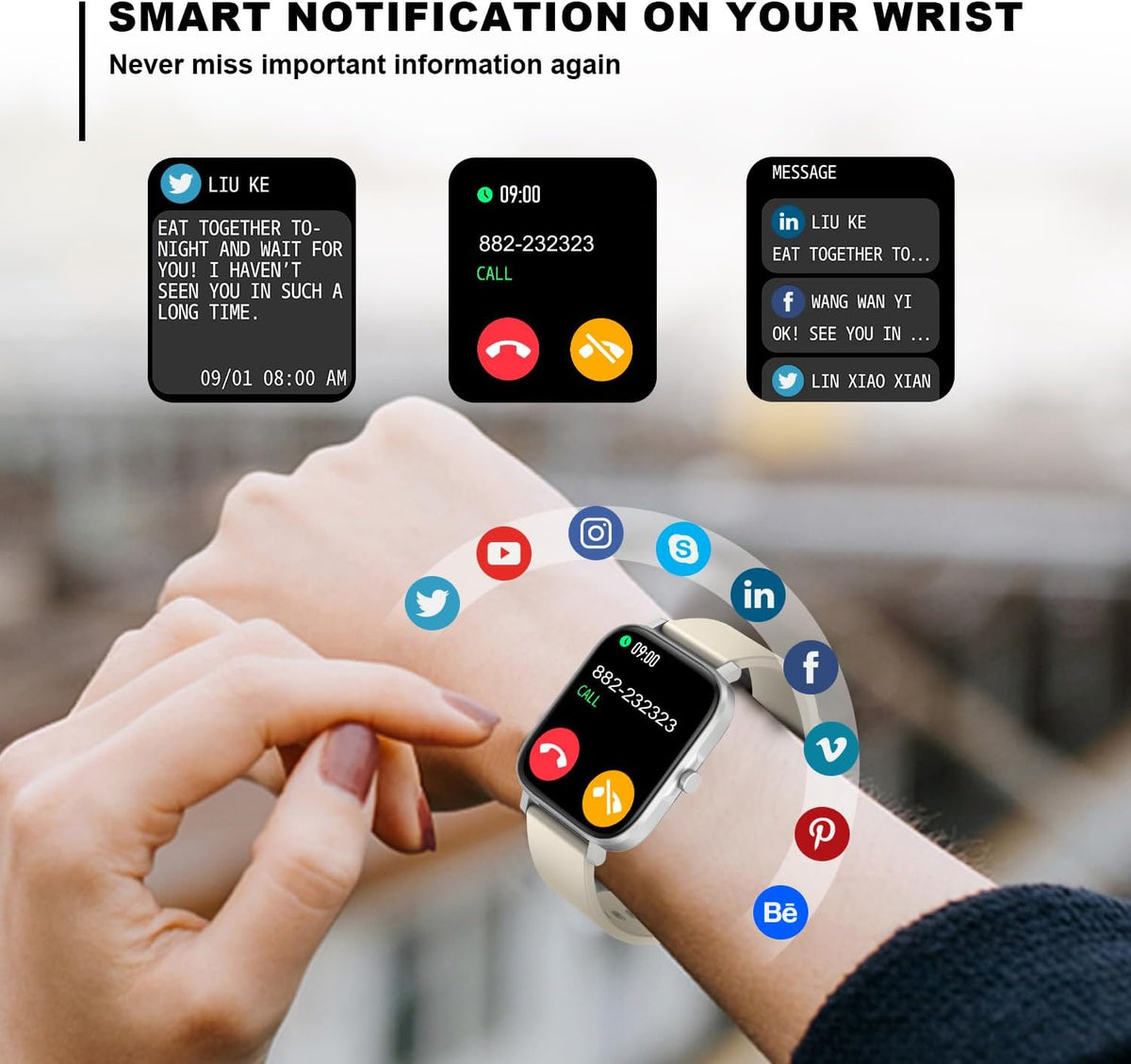 Waterproof Bluetooth Smart Watch Compatible With Any Phone