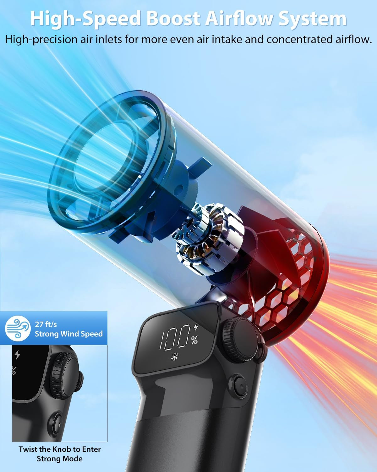 Portable Handheld Mini Turbo Fan with Ice Cooling