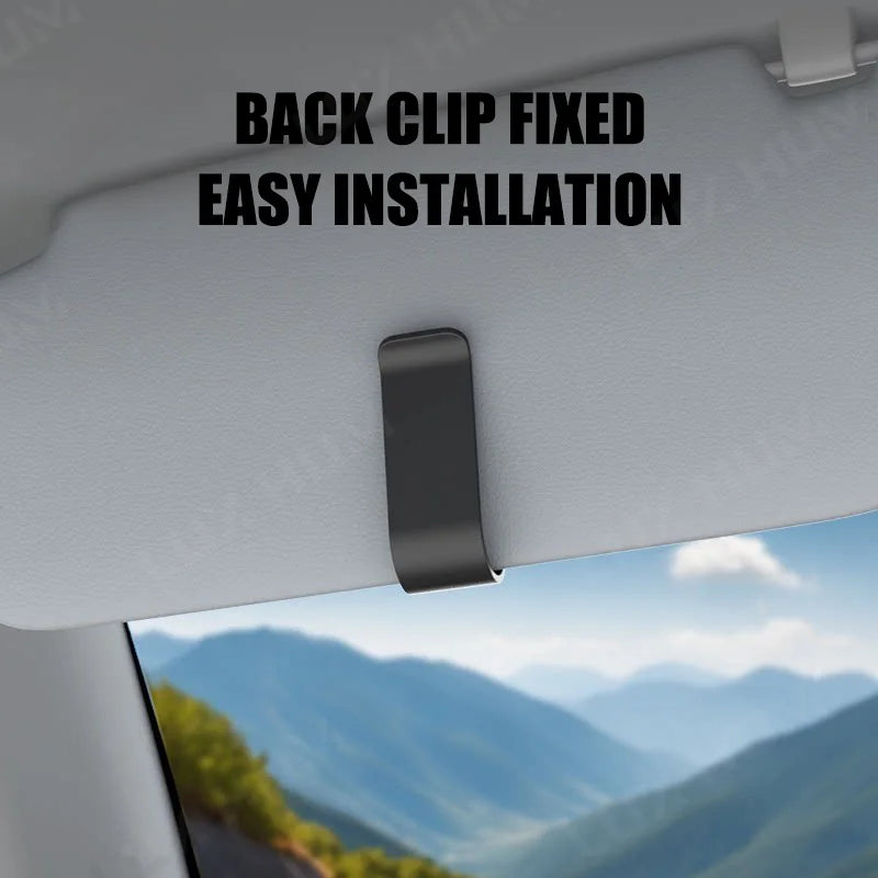 Universal Carbon Fiber Car Visor Glasses Holder for All Car Models