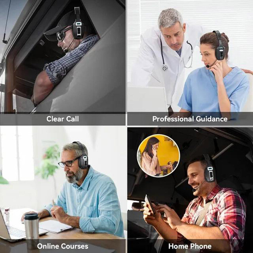 Wireless Bluetooth Trucker Headset With Noise Cancelling Technology & Microphone