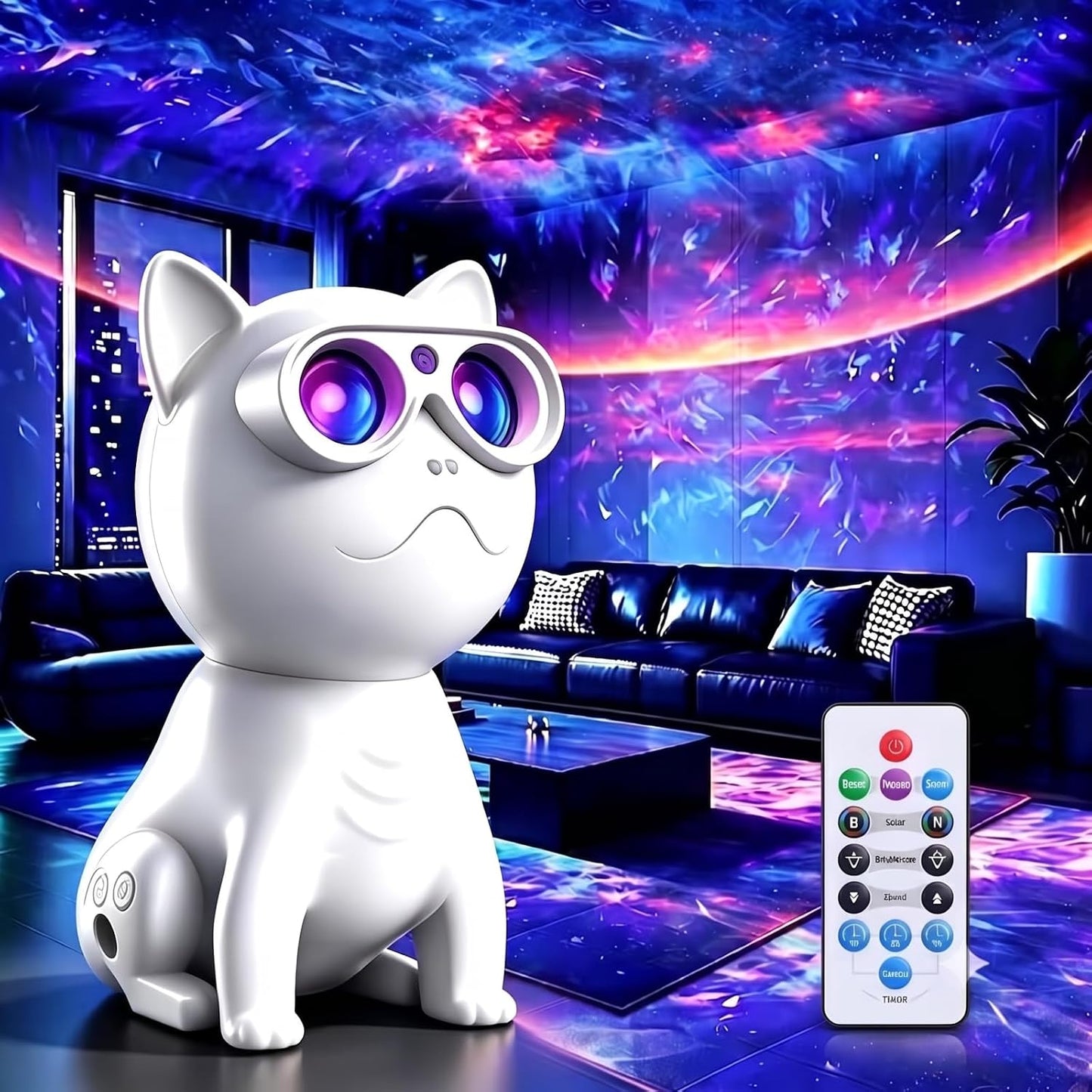 Cat Shaped Galaxy Projecting Night Light For Kids