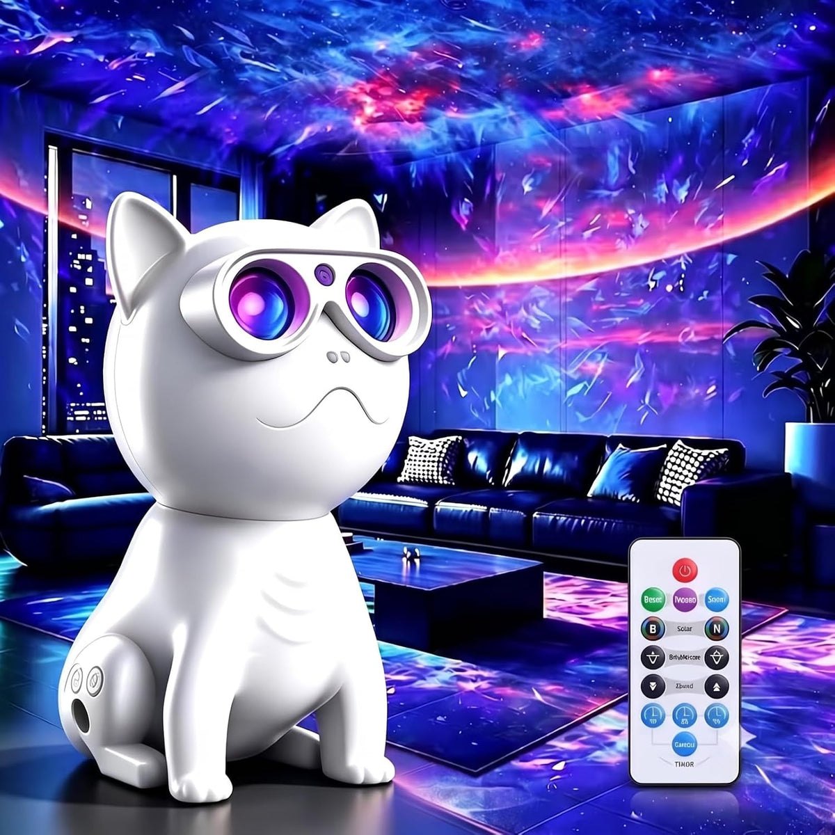 Cat Shaped Galaxy Projecting Night Light For Kids