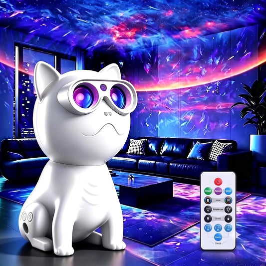 Cat Shaped Galaxy Projecting Night Light For Kids