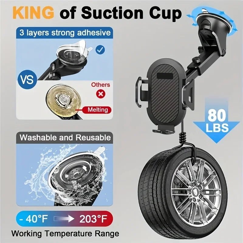 360 Degree Rotating Car Phone Holder with Suction Cup