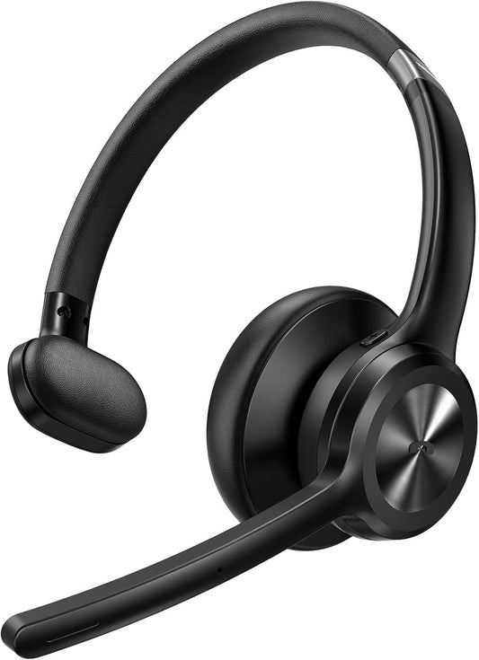 One-Ear Bluetooth V5.2 Headset With AI Noise Cancelling Technology