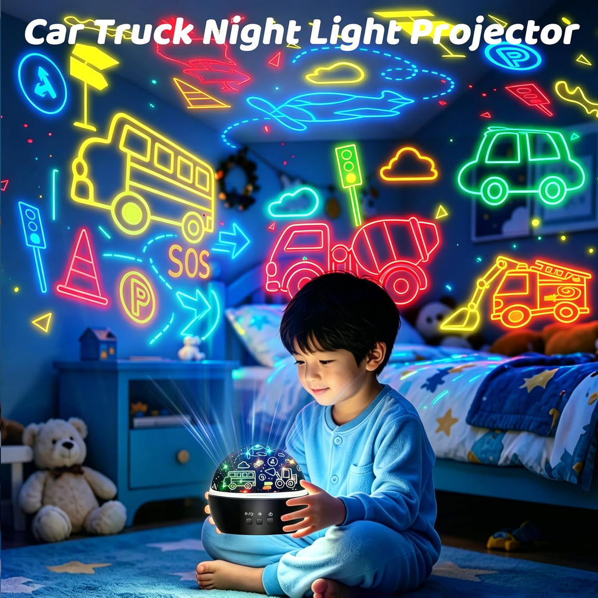 Rotating Multi-Color Nightlight Projector Lamp For Kids