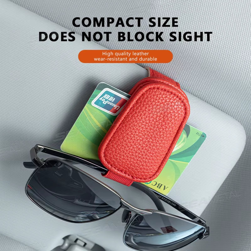 SEAMETAL Car Sunglasses Clip Sun Visor Glasses & Card Holder