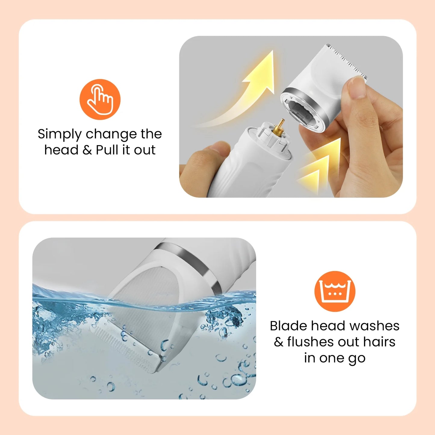 Dog Grooming Kit With Interchangeable Heads & 4 Comb Guides