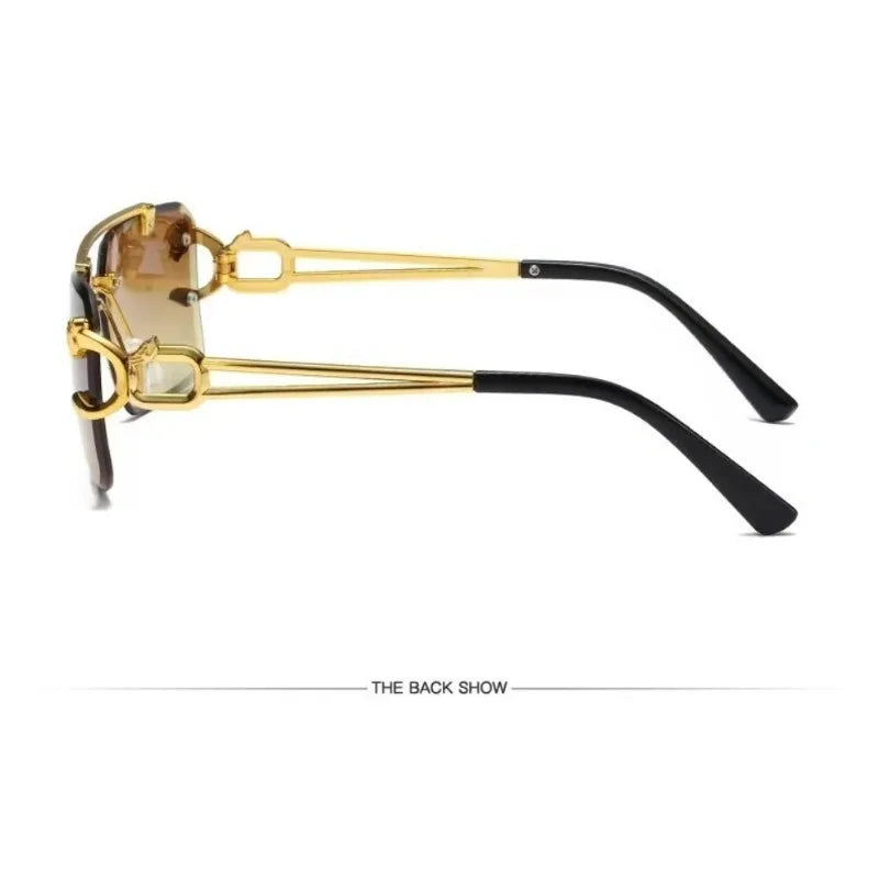 Unisex Designer Gradient Rimless Eyewear With UV400 Protection