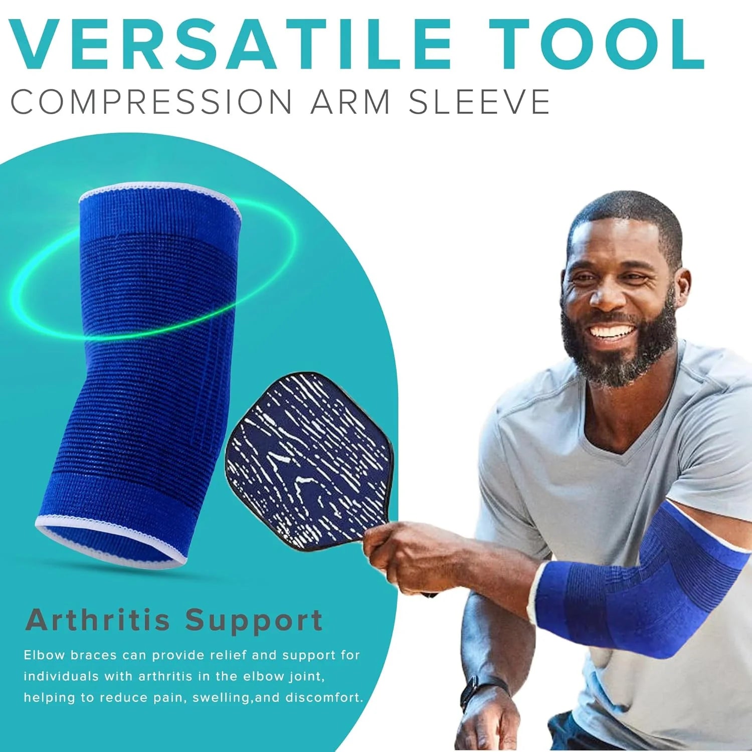 Elastic Elbow Compression Sleeve With Full Range Of Motion