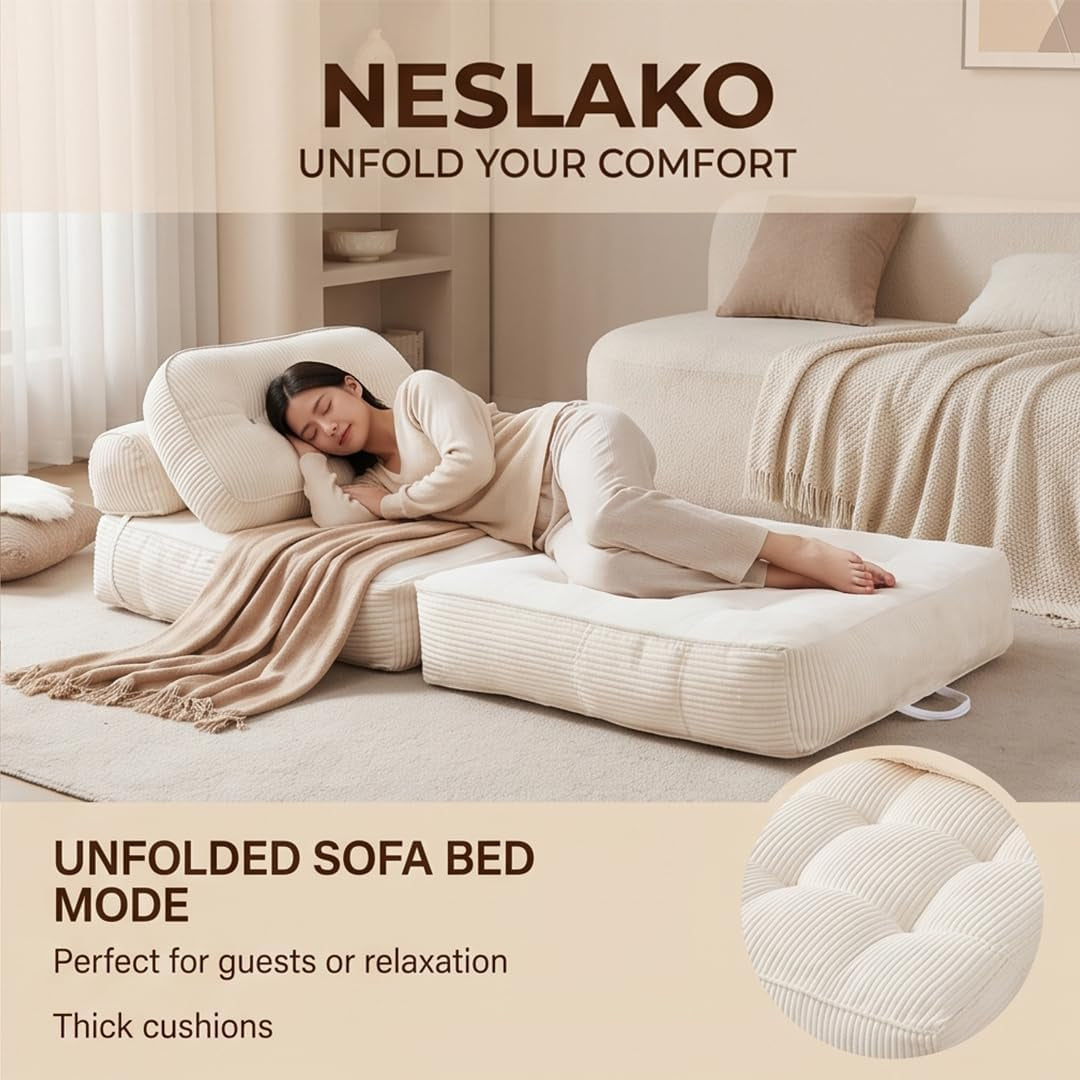 Soft Comfortable Folding Sofa Bed With Pillow & Blanket