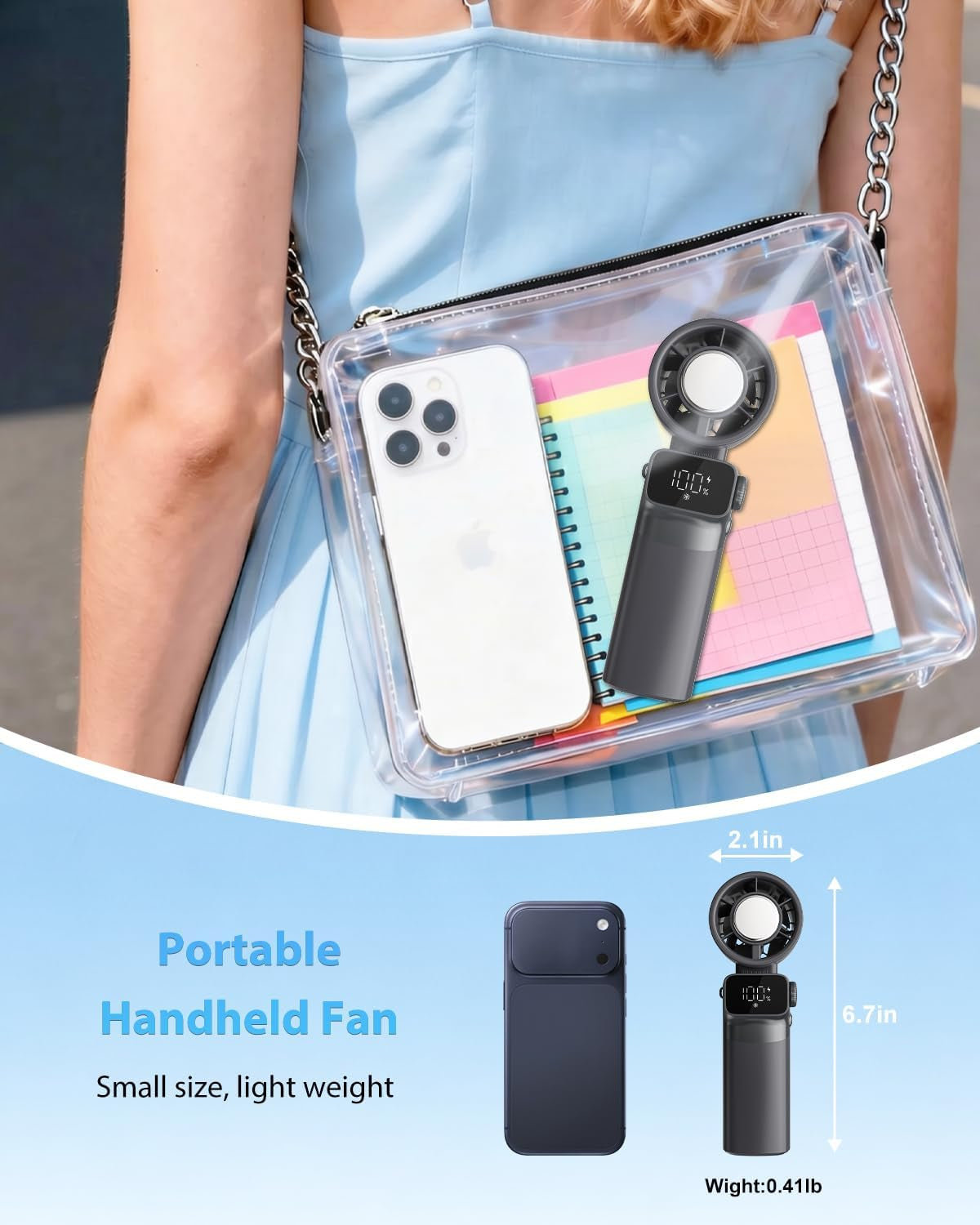 Portable Handheld Mini Turbo Fan with Ice Cooling