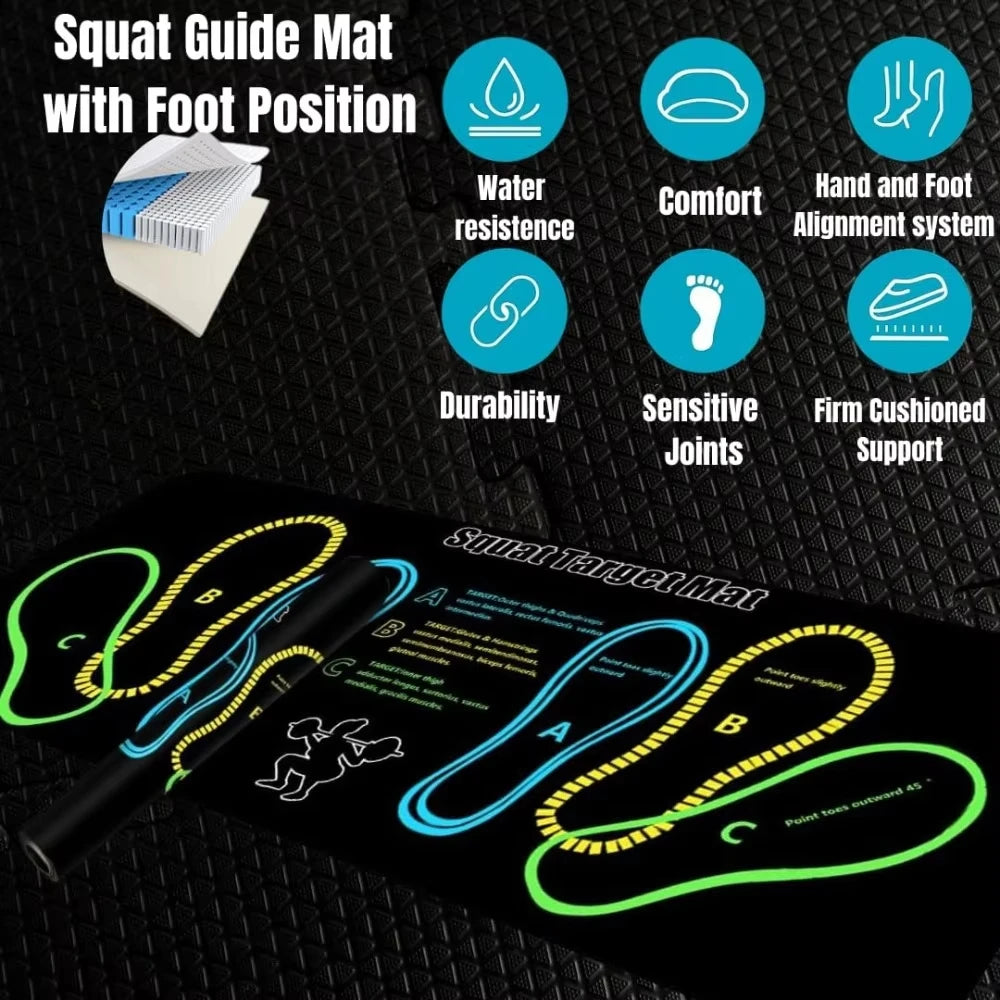 14x32in Squat Mat With Foot Placing Guide 