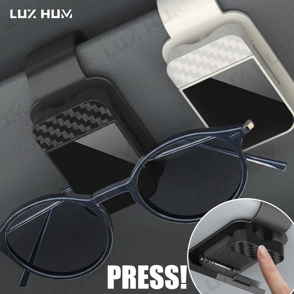 Universal Carbon Fiber Car Visor Glasses Holder for All Car Models