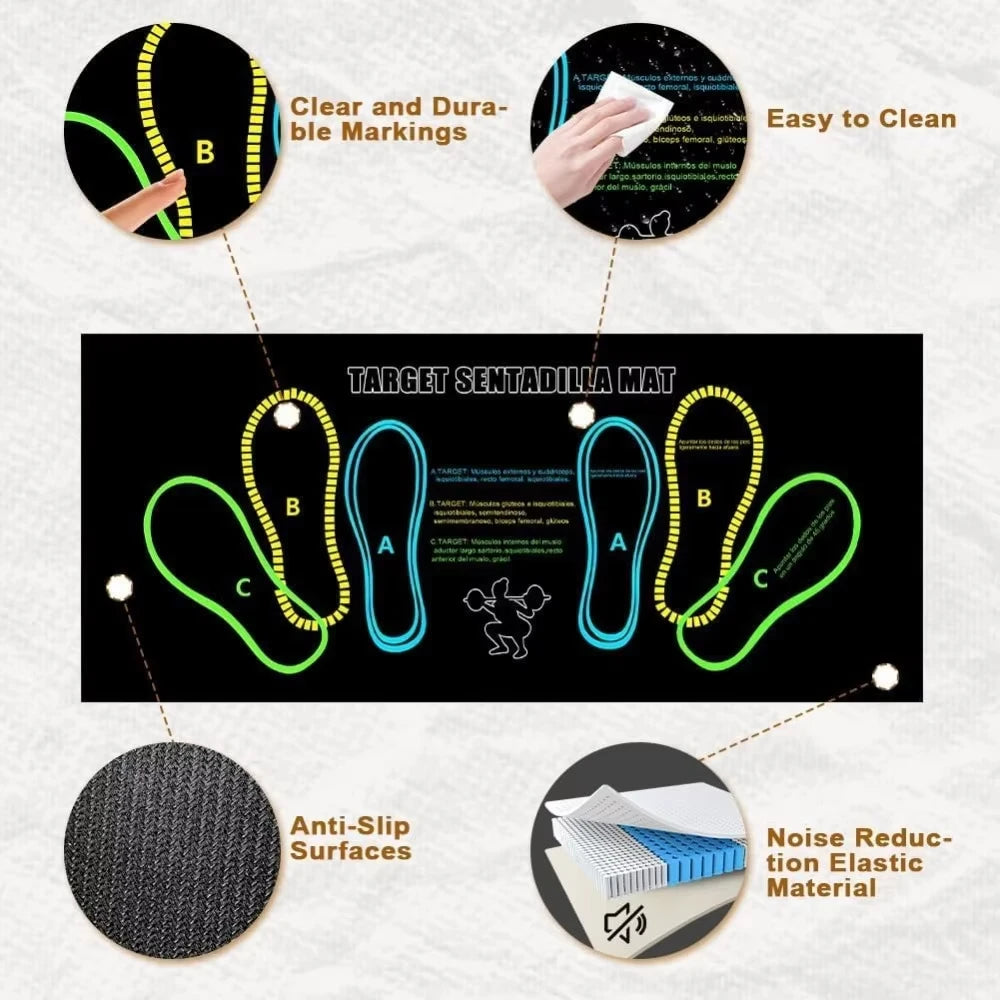 14x32in Squat Mat With Foot Placing Guide 