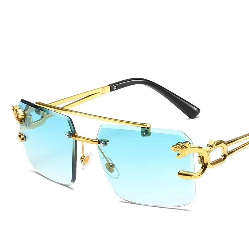 Unisex Designer Gradient Rimless Eyewear With UV400 Protection