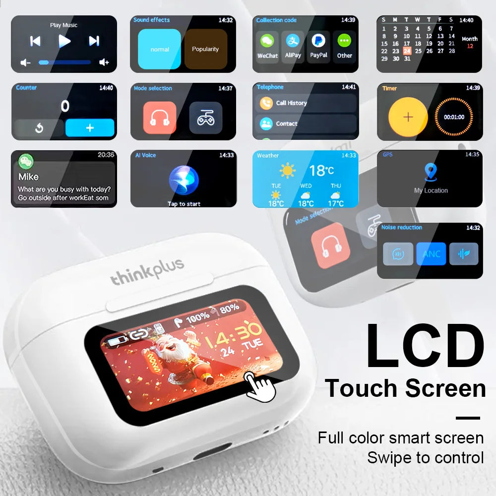 TWS Bluetooth Sports Earphones With Interactive Touch Screen