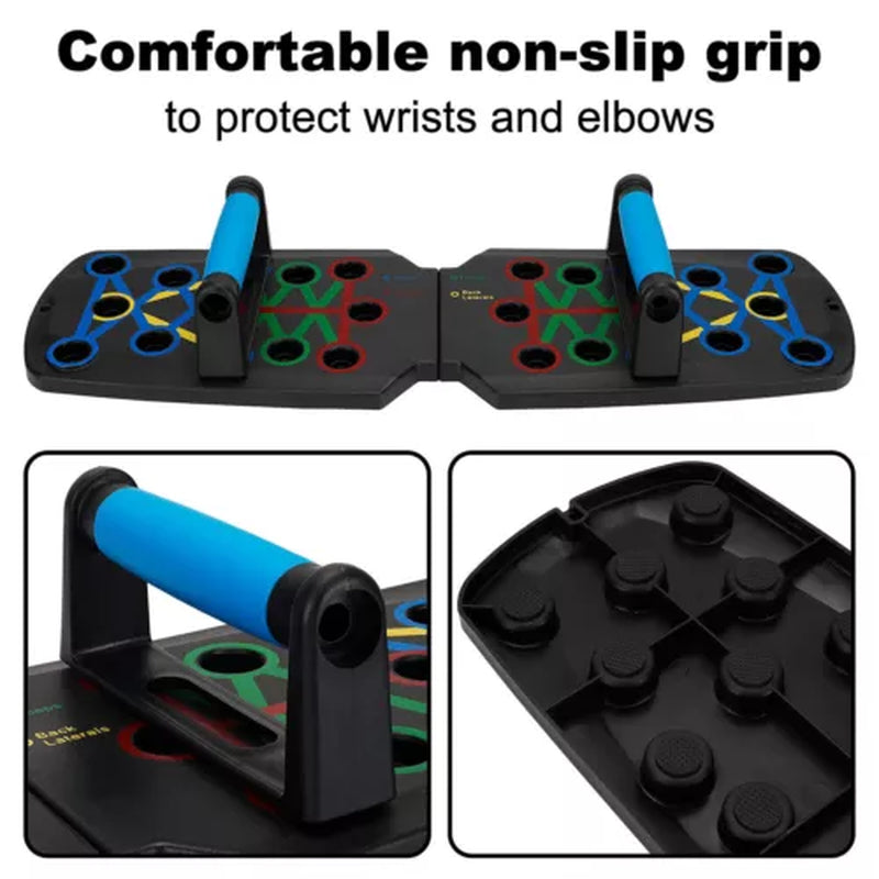 Adjustable Push-Up Board Setup For Exercising