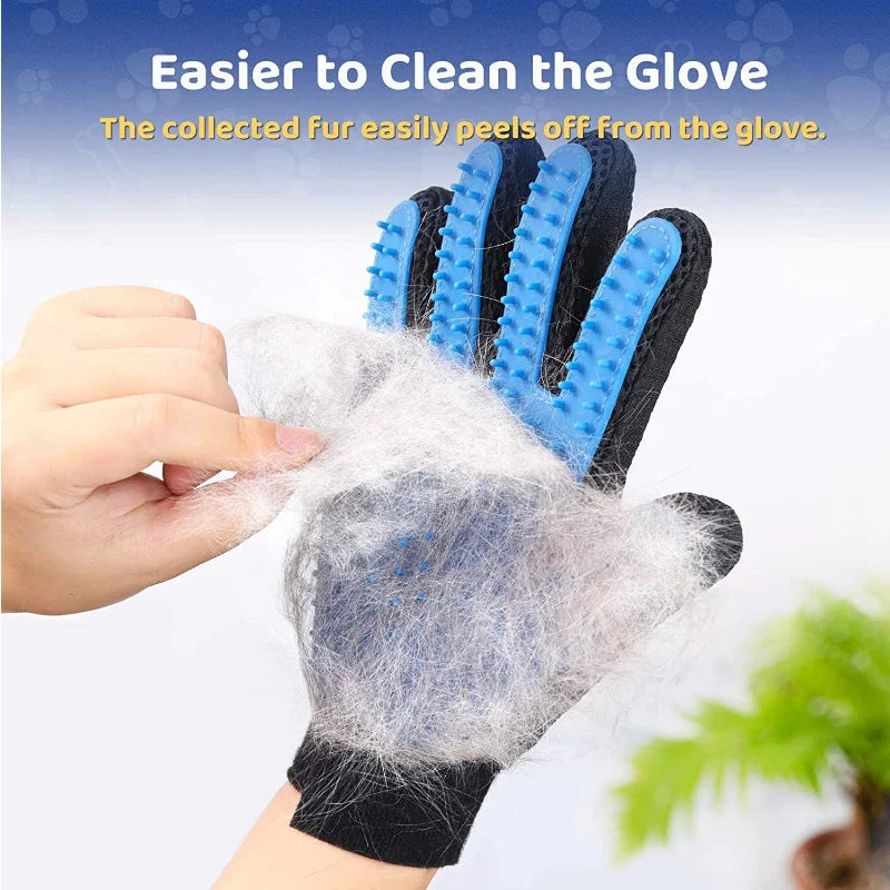 Double Sided De-Shedding & Scrubbing Glove/Brush For Pets