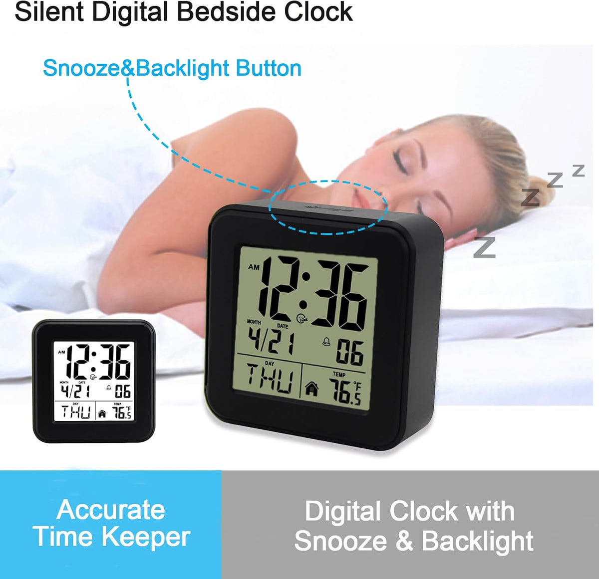 Small Digital Alarm Clock With Backlight