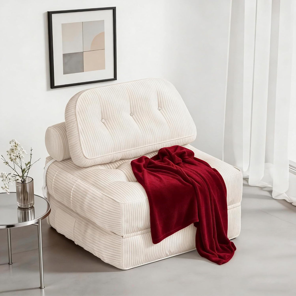 Soft Comfortable Folding Sofa Bed With Pillow & Blanket