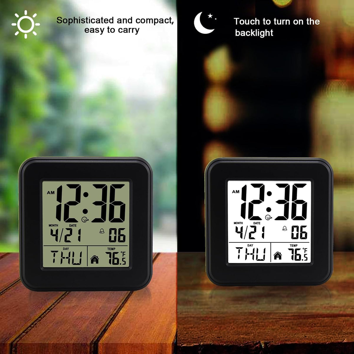 Small Digital Alarm Clock With Backlight