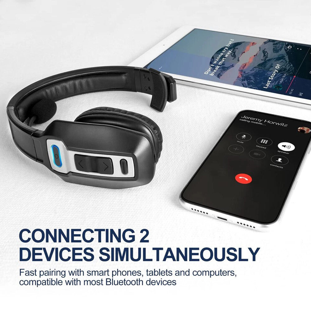 Wireless Bluetooth Trucker Headset With Noise Cancelling Technology & Microphone