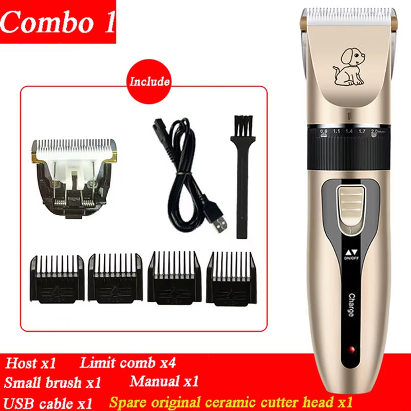 Professional Electric Pet Hair Trimmer Set With Ceramic Blade