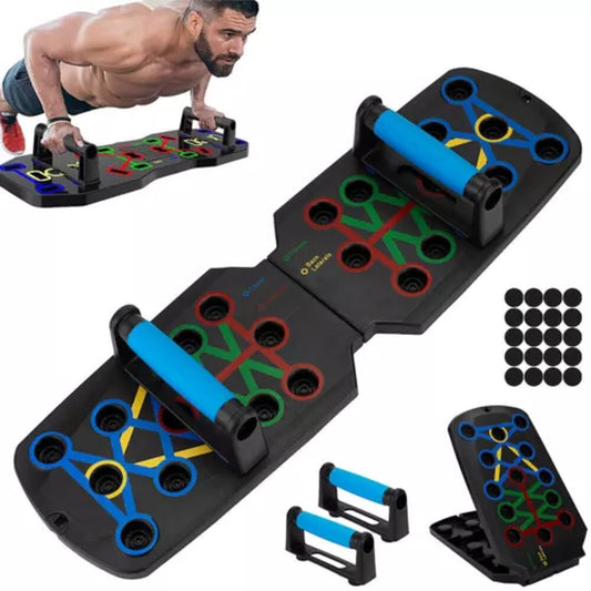 Adjustable Push-Up Board Setup For Exercising