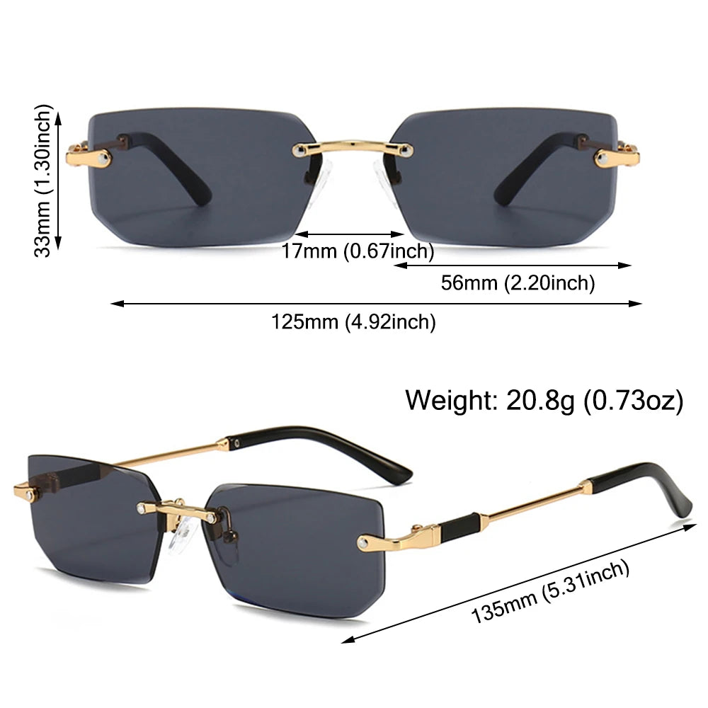 Y2K Unisex Modern Rimlesss Shades With UV400 Protection