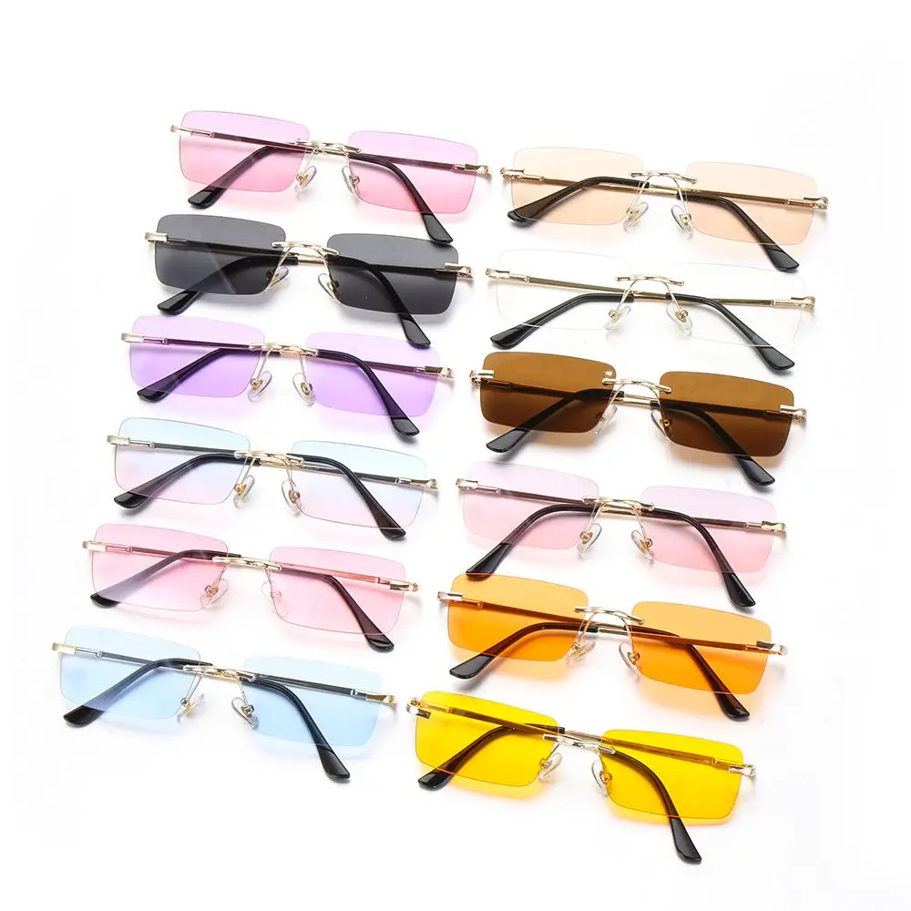 Trendy Rimless Gradient Sunglasses For Women