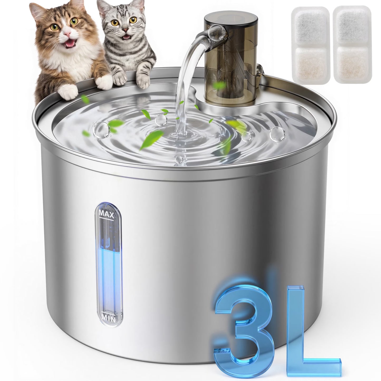 3 Liter Cat Drinking Fountain Made With Stainless Steel 