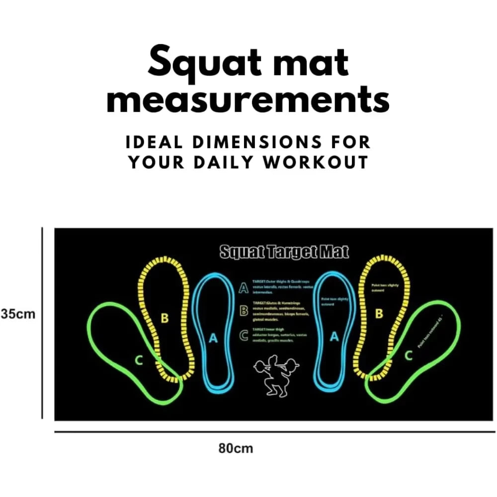 14x32in Squat Mat With Foot Placing Guide 