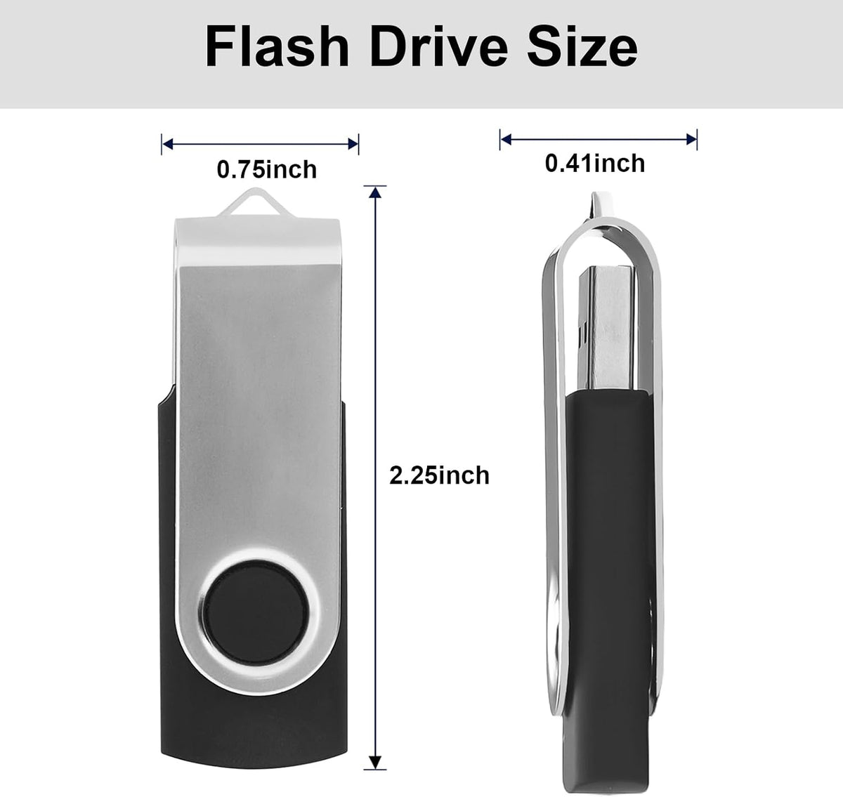 Swivel Design 16GB USB Thumb Drive With Keychain