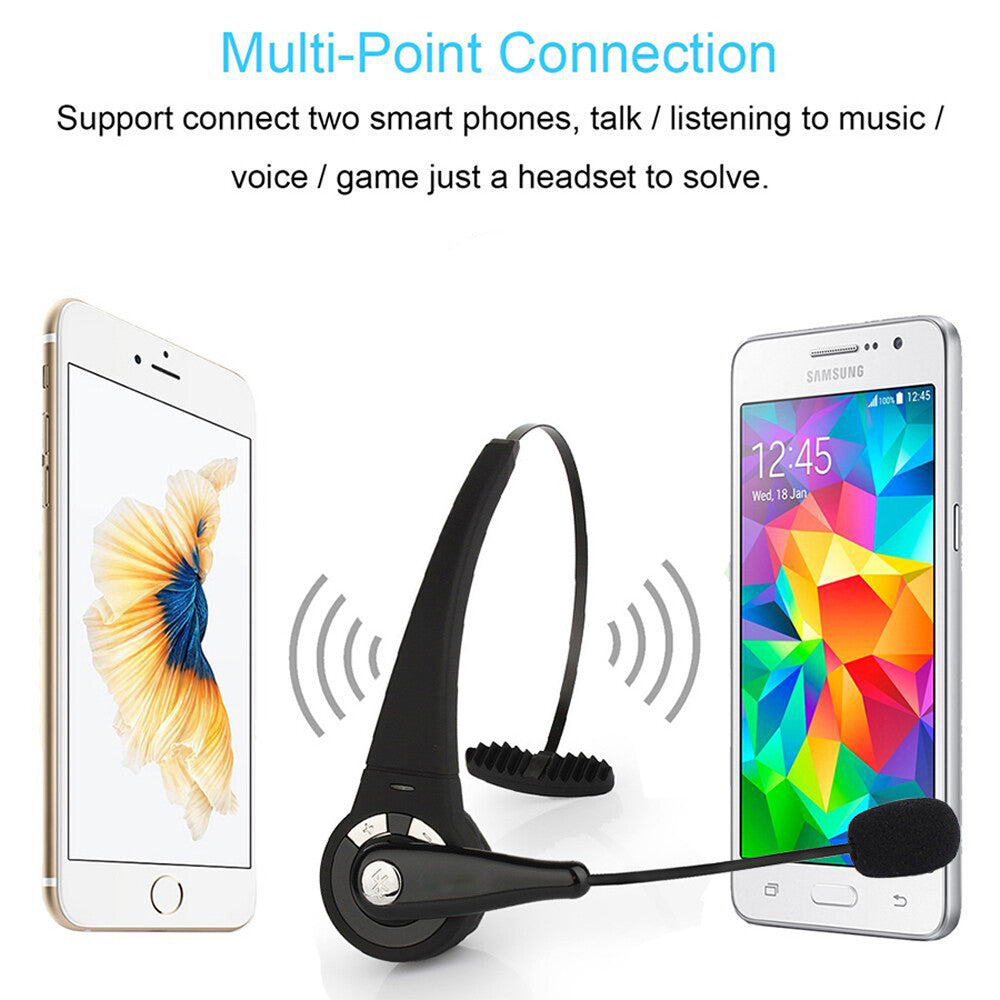 Advanced One-Ear Wireless Bluetooth Headset W/ Microphone