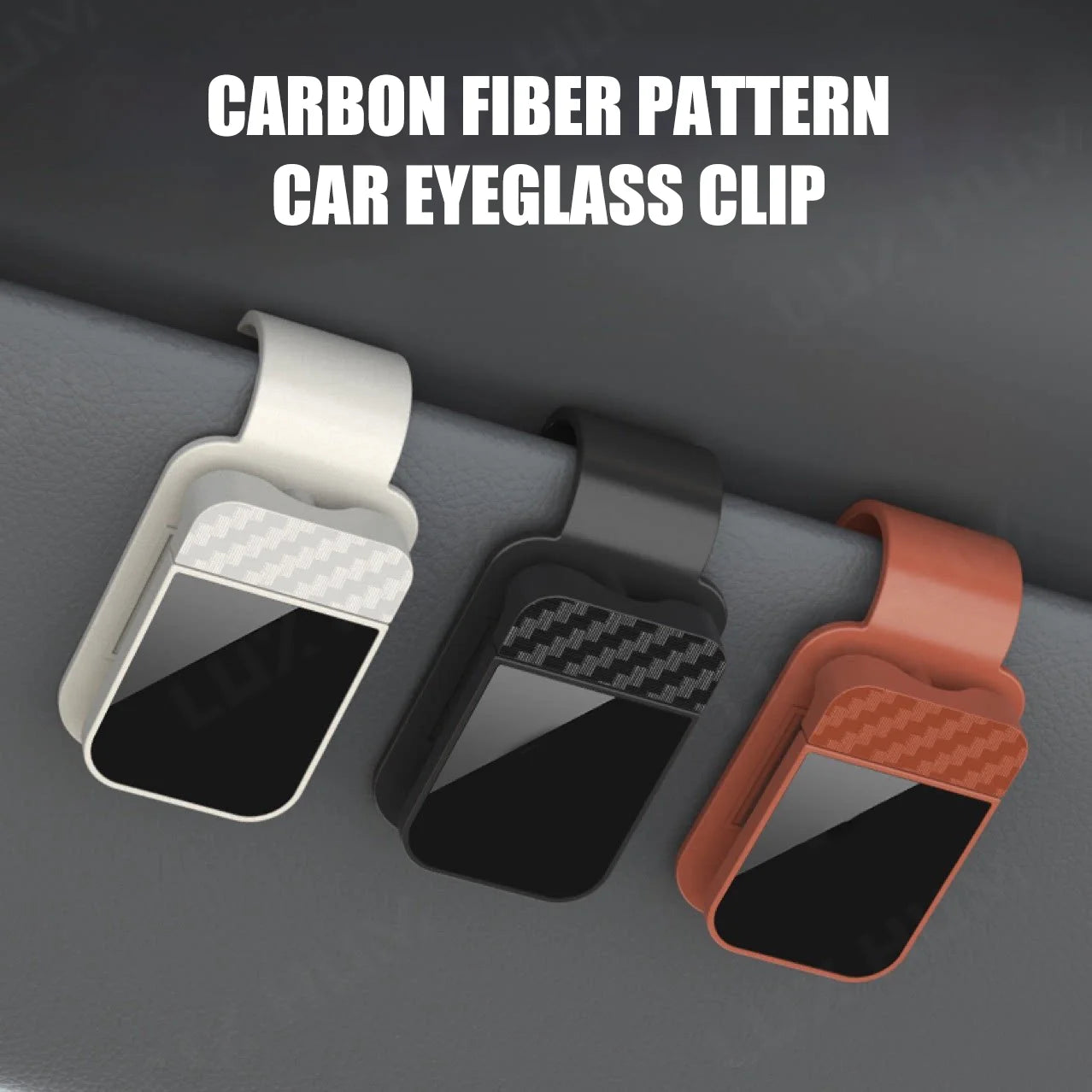 Universal Carbon Fiber Car Visor Glasses Holder for All Car Models