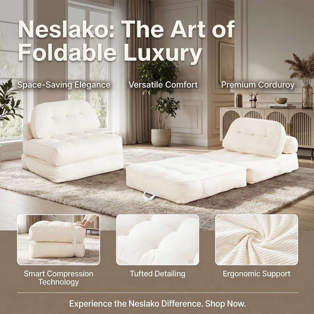 Soft Comfortable Folding Sofa Bed With Pillow & Blanket