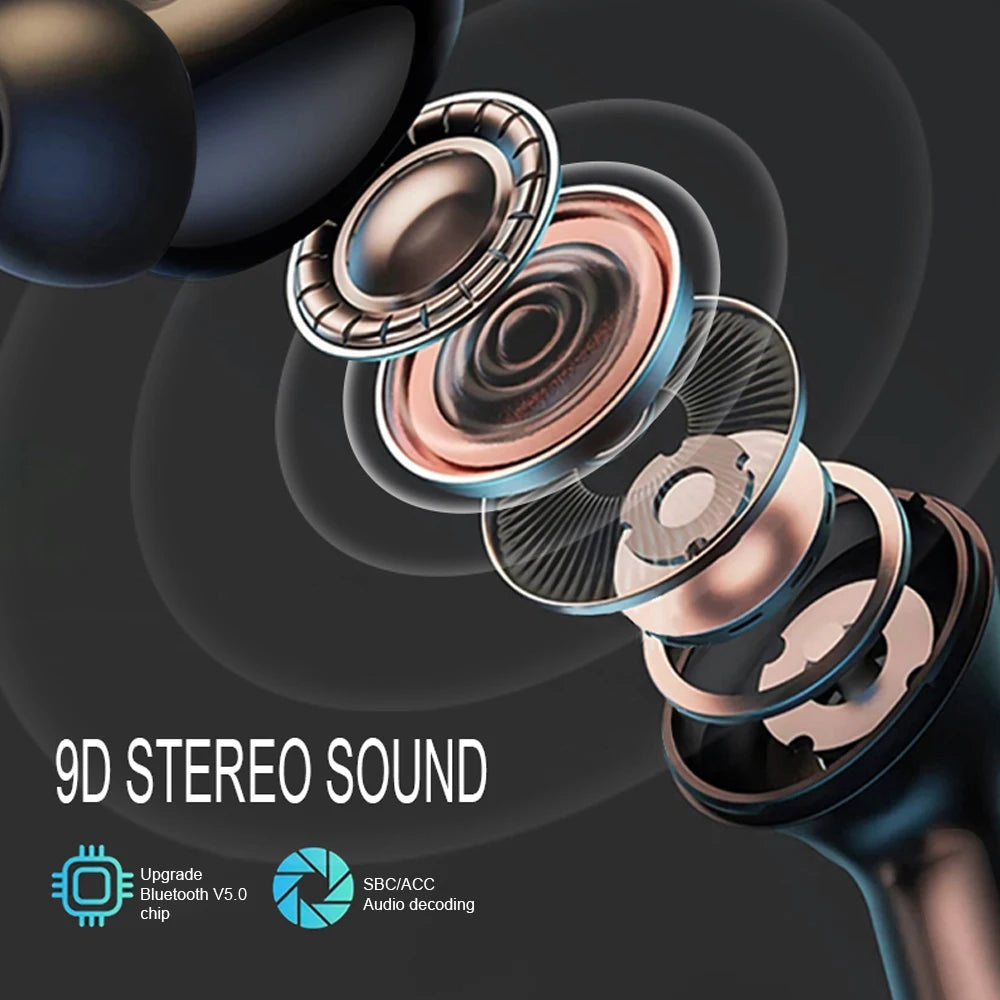 TWS Bluetooth Sports Earphones With Interactive Touch Screen