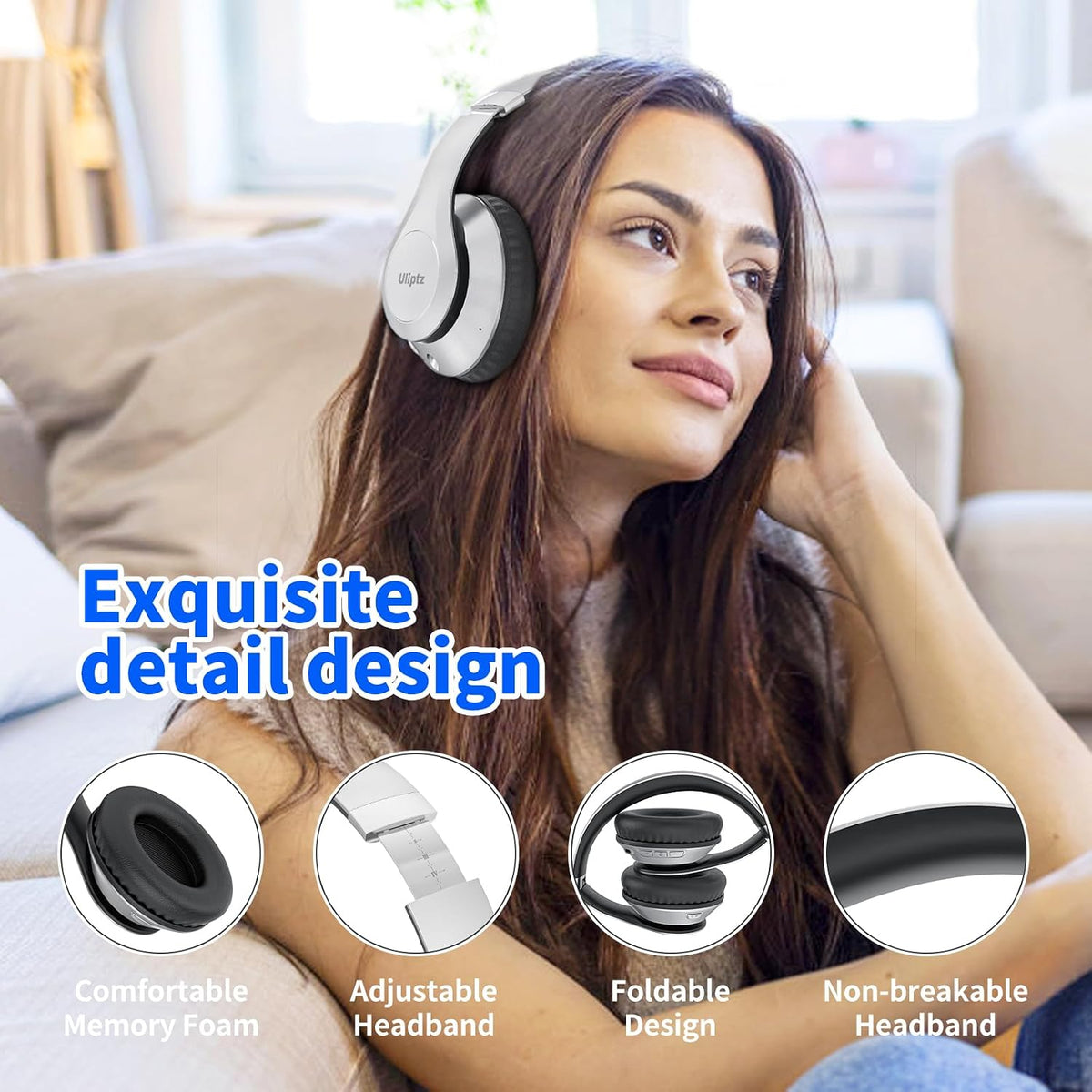 Sleek Foldable Bluetooth Headset With Soundproof Technology