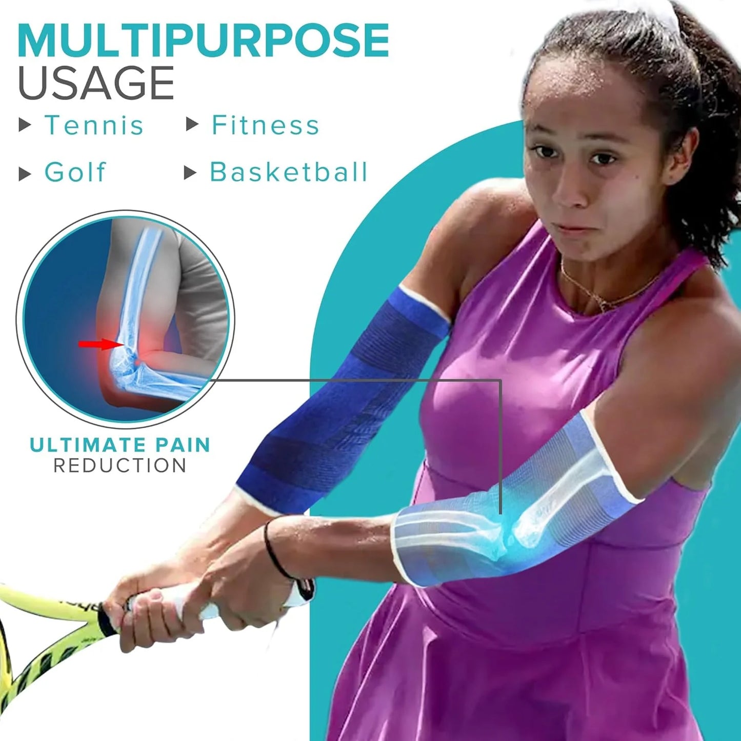 Elastic Elbow Compression Sleeve With Full Range Of Motion
