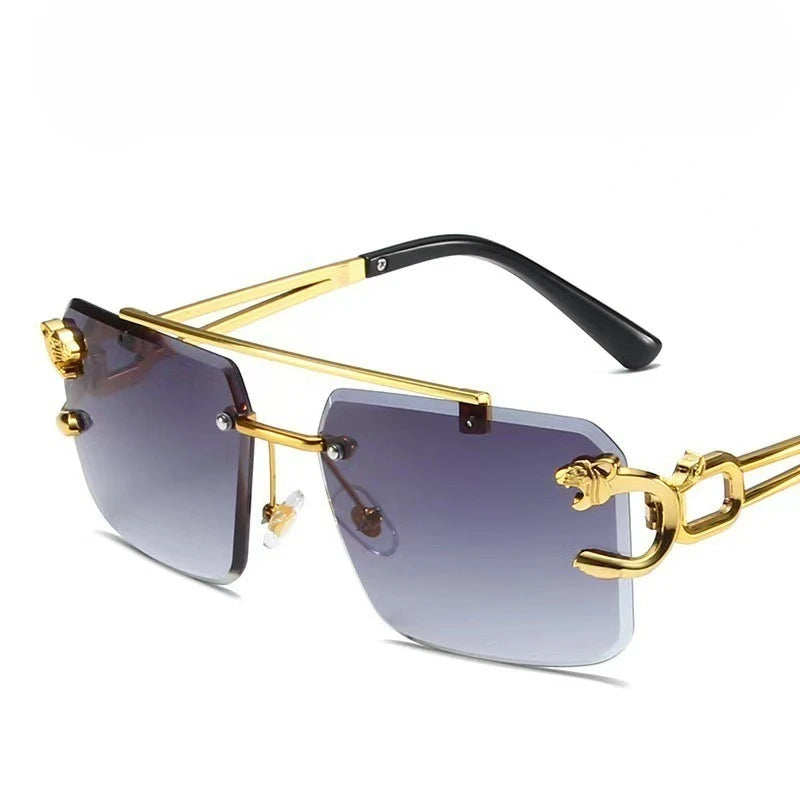 Unisex Designer Gradient Rimless Eyewear With UV400 Protection
